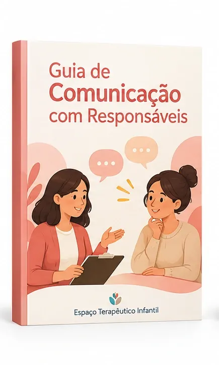 Mockup ilustrativo do PDF Guia de Comunicação com Responsáveis